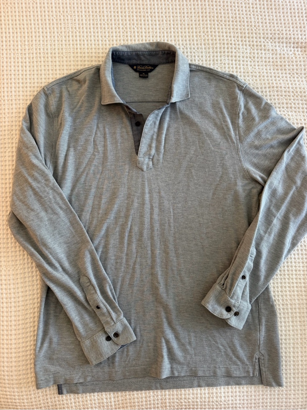 Brooks Brothers Men's Long-Sleeve Polo - Light Gray
